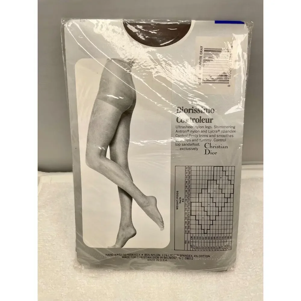 Christian Dior DIORELLA Sandalfoot Control Top Pantyhose #4419 NEW OLD STOCK